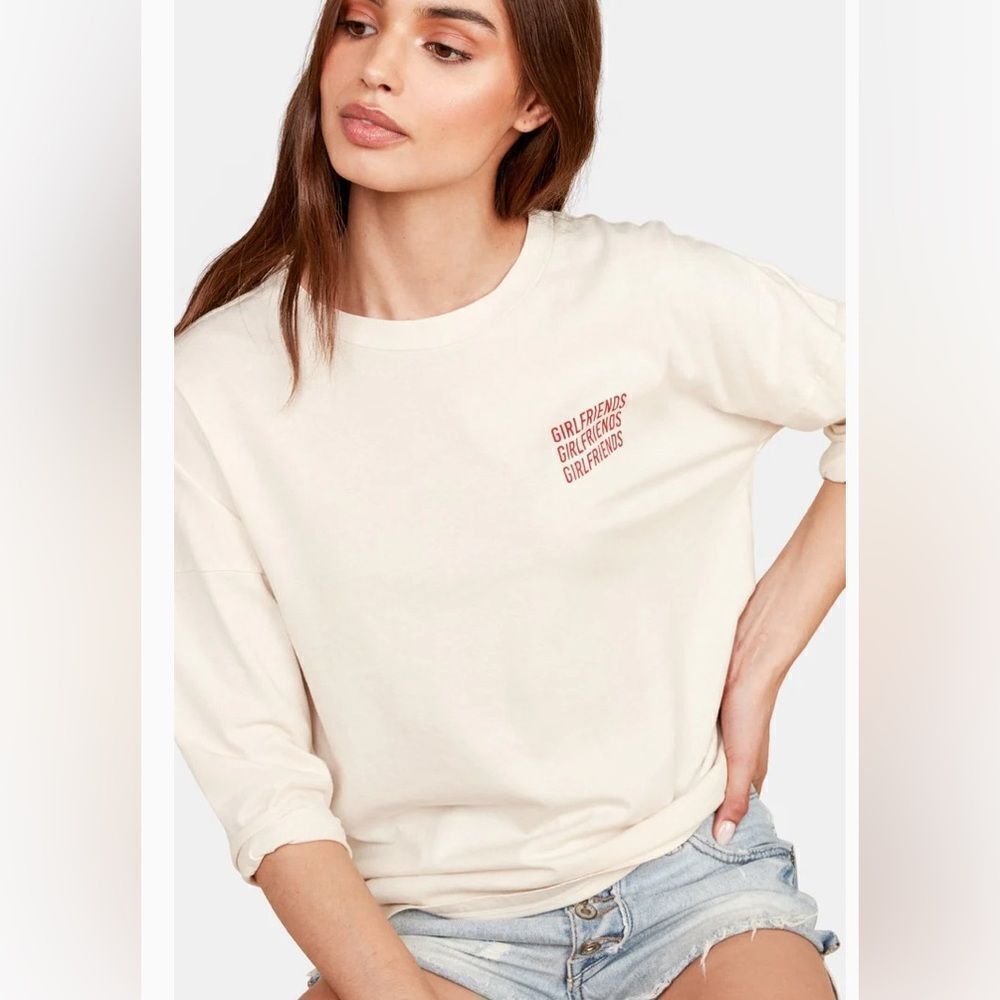 Mate The Label Girlfriends Devi 3/4 Sleeves Organic T-Shirt Top NWT